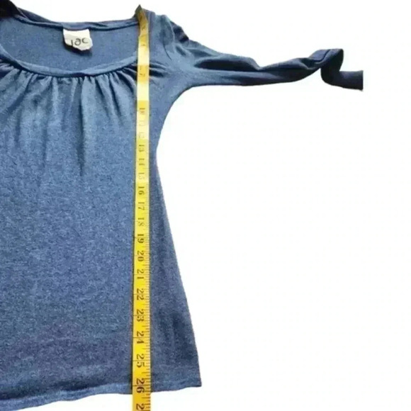 JAC by Jacqueline Conoir Shirt Long Sleeve Blue Scoop Neck Cotton Women's  XS - Picture 11 of 11